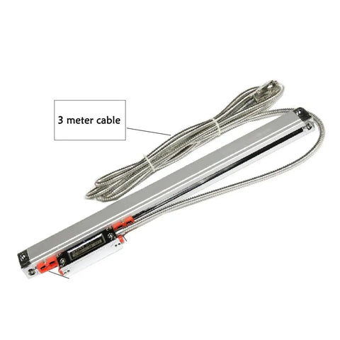 Pro Grade Precision Linear Scale Encoder Digital Readout With 5um Resolution And 3m Cable For Milling Lathe CNC Machines White KA300 320mm Optic Scale showing 3m cable.