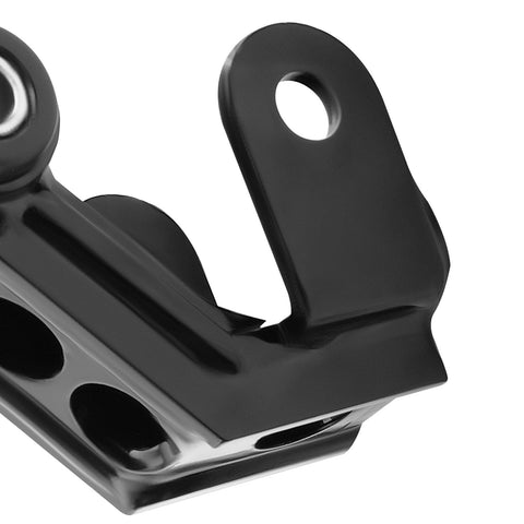 Close-up view of 2 Inch Rear Drop Lowering Shackles For Dodge Ram 1500 2500 3500 Mega Cab 2003 2013 8 Lug Trucks with Leaf Springs Under Rear Hanger
