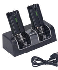 4 In 1 Remote Controller Charging Station Dual Remote Charger Dock With Built In 2800mAh Lithium Batteries Portable ABS Charging Base