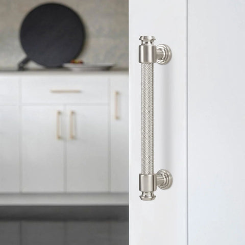 10 Pack 5 Inch 128mm Knurled Brushed Satin Nickel Kitchen Cabinet Handles Drawer Pulls For Cabinets Cupboards And Dressers With Easy Installation Durable Construction Smooth Operation Timeless Satin Finish
