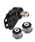 Heavy Duty Front Differential Mount Set Fits 2005 Through 2010 Grand Cherokee includes black carrier bracket and two rubber axle sleeves.