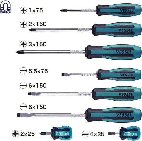 8 Piece Screwdriver Set With EVA Foam Handles, Built For Real World Jobs, multiple sizes, ergonomic grip, durable design.