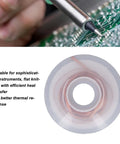 Pro Grade Tin Solder Wick Kit Set Of Five With Red Copper Braid for PCB Repair, close-up of braid spool and soldering in action