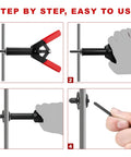Heavy Duty Rivet Gun Kit For Auto Jobs, 31 Piece Hand Riveter Set With 3 Size Blind Rivets, Steel Construction, Deep Reach Head For Tight Spots, Pro Grade Car Door Panels And Automotive Fastening step-by-step use