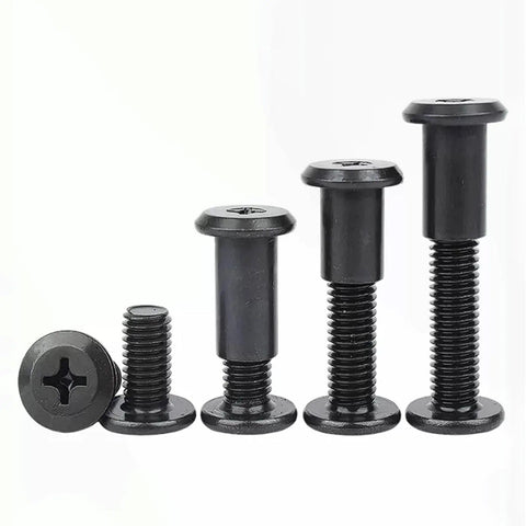 Heavy Duty M6 Beveled Flat Head Cross Furniture Bolts And Nuts Kit 40 Sets For Indoor Outdoor Use Premium SS304 Stainless Steel Fasteners For DIY Projects And Furniture Builds With Durable Threads And Easy Tightening, black bolts