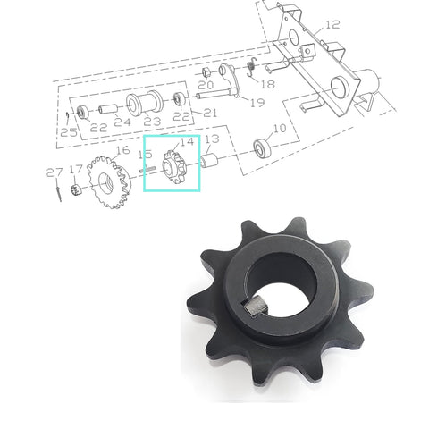 Jackshaft Chain Sprocket Ten Tooth Five Eighth Inch Bore Three Sixteenth Inch Keyway Fits Coleman CT200U EX BT200X CT200U Trail Mini Bike Front Sprocket 40 41 420 Chain Drop-In