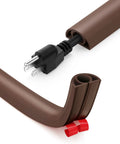 5ft Self Adhesive Cord Cover Floor For Extension Cords Keep Cables In Check And No Trip Hazards With PVC Cord Hider Brown