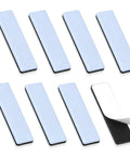 Self Adhesive PTFE Furniture Sliders 8 Pack Rectangle Glides showing blue pads with adhesive backing, 100x25mm size.