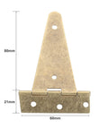 Heavy Duty Bronze Triangle Hinge Set For Cabinets Doors And Gates 101x60mm 2 Pack With Screws Included front view