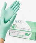 Kickass Sustainable Nitrile Gloves In Vibrant Green, Premium Powder Free And Latex Free Disposable Safety Wear For Restaurant Shifts And Weekend Projects, Hella Grippy 100 Count Large Box, green nitrile gloves and packaging