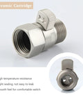 Universal Shower Head Flow Restrictor With G One Half Inch Adapter One Handed Non Slip Lever For Easy Flow Control Fits Most Shower Heads Brushed Nickel Finish, brushed nickel