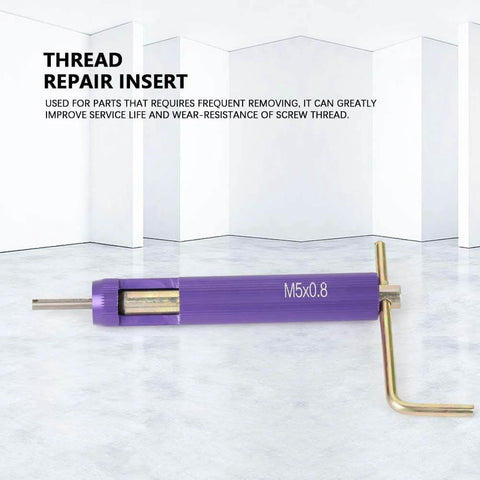 Thread repair insert tool with M5 x 0.8 marking, part of 50Pcs Stainless Steel Thread Repair Kit With Helicoil Style Inserts For Aluminum.