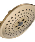 H2Okinetic 3 Setting Shower Head With 2 GPM Flow WaterSense Certified in oil rubbed bronze round design with multiple spray nozzles.