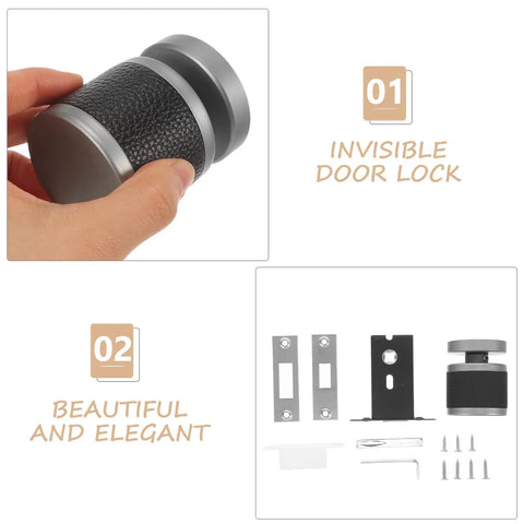 Top Shelf Single Cylinder Deadbolt With A Sleek Hidden Ball Handle For Interior Bedroom Doors Keyed Alike Heavy Gauge Steel close-up of lock with grip.