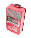 Pro HSS Twist Drill Bit Kit For Steel And Wood Jobs, Bombproof High Speed Steel Set Fits All Hand Drills Plus Screwdrivers With Storage Box And Max Ten MM Shank Capability, red case