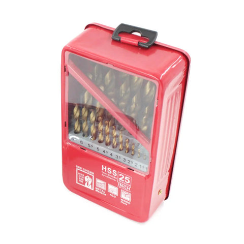 Pro HSS Twist Drill Bit Kit For Steel And Wood Jobs, Bombproof High Speed Steel Set Fits All Hand Drills Plus Screwdrivers With Storage Box And Max Ten MM Shank Capability, red case