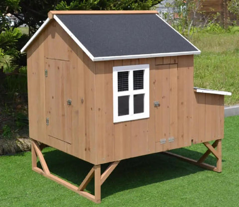 Deluxe Large Wood Chicken Coop For Your Backyard Hen House Fits 4 Big Chickens Or 8 Bantams With 3 Nesting Boxes And Solid Fir Construction