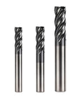Set Of 3 Carbide Square End Mills 4mm 6mm 8mm 4 Flutes For Stainless Steel With Unequal Division Variable Helix And U Shaped Groove
