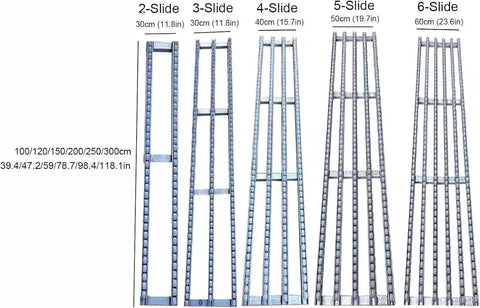 Ultra Lightweight Plastic Roller Conveyor Slides Six Pack 300 CM Long Warehouse Conveyor System Accessories, 6-slide layout