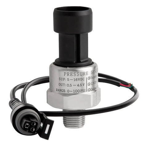 0 To 100 Psi Fuel Oil Pressure Sensor Transducer With Plug And Play Harness Kit One Eighth Inch NPT Thread Stainless Steel 316