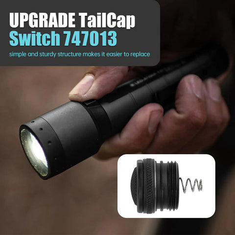 Strion Tail Cap Replacement Button End Click Switch for LED Flashlight Handheld Upgrade Durable Aluminum Tail End Cap Easy Install 1 Pack