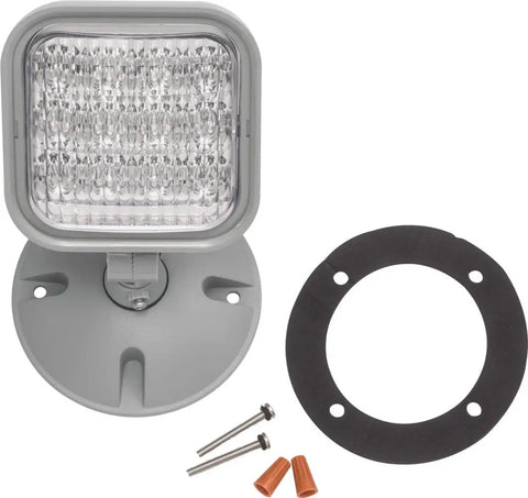 Weatherproof LED Emergency Light With Adjustable Remote Head For Business Use Square Gray Outdoor Indoor Single Head Emergency Lamp