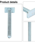Close-up of metal M8 T screw from Heavy Duty M8 T Slot Track Jig Fixture For Milling Machines And Woodworking Tables T Slot Rail Clamp