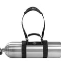 Deluxe Tank Carrier With Adjustable Shoulder Strap For Scuba Cylinders 6.9 To 8.0 Inch Diameter Black With Velcro Tank Band