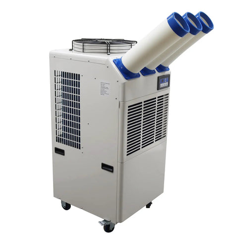 Heavy Duty Portable Air Conditioner With Large Water Tank, Bad Boy Commercial Spot Cooler with dual cooling ducts.