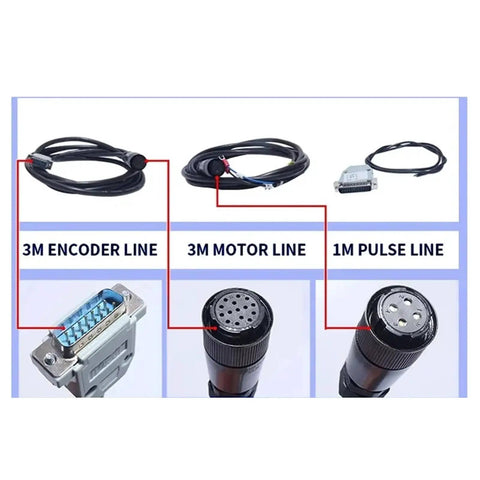 Cables for Ultra Precision AC Servo Motor Kit 380V 4.3KW 1500RPM 27Nm With Encoder Feedback Three-Phase Permanent Magnet System