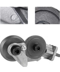 Upgraded Electric Drill Sheet Metal Cutter Attachment Professional Metal Nibbler Tool With Adapter For Precision Cuts On Aluminum Steel Copper Iron Heavy Duty High Carbon Steel Durable Construction close-up of cutter tool gears and mounting.