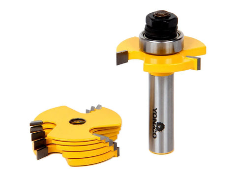 Six Cutter Router Bit Set For Slots And Grooves With Six Kerf Sizes From One Sixteenth To One Quarter Inch Includes Half Inch And Quarter Inch Shanks Premium C3 Micro Grain Tungsten Carbide Blades For Sharp Long Lasting Cuts A Must Have For Joinery And