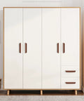 Wardrobe with Wooden Drawer Handles 4 Pack For Cabinet Cupboard Dresser And Wardrobe Drawers With 3.77 Inch Hole Distance