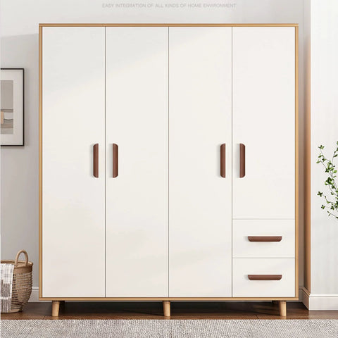 Wardrobe with Wooden Drawer Handles 4 Pack For Cabinet Cupboard Dresser And Wardrobe Drawers With 3.77 Inch Hole Distance