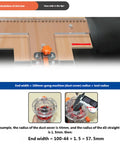Rock Solid Heavy Duty Adjustable Wood Drawer Slide Jig With Dead On Positioning Clips and Grip It Tight Design used for precise slot size calculation.