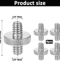 Heavy Duty Dual End Camera Tripod Screw 1/4 20 Male To Male 4 Pack, steel mount, 0.78in long, detailed view with sizing.