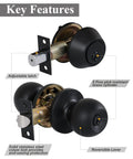 2 Sets All Keyed Alike Entry Knobs And Single Cylinder Deadbolt Matte Black Exterior Front Door Lock With Same Keys