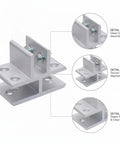 Aluminum Alloy Connector Clip For Glass Display Cabinets And Office Partitions Silver Finish Hardware Secure Glass Panel Connections