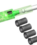 Lighted Nocks For Crossbow Bolts Universal Fit With Four Size Bushings.285.297.300.305 ID Half Moon Design green nock