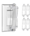 Light Switch Guard Cover For Flat Modern Rocker And Paddle Switches Clear 4 Pack Kid Safe Shield, clear plastic wall plate cover