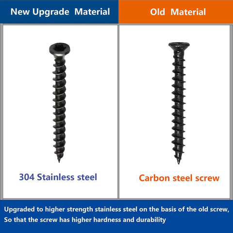 Comparison of 304 stainless steel screw and carbon steel screw for Badass Composite Decking Fastener Kit.