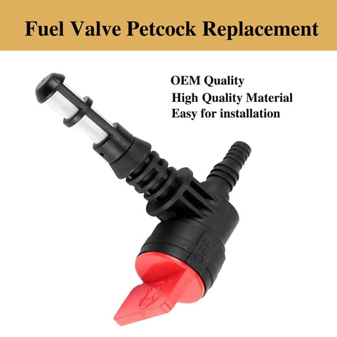 Fuel Valve Petcock Replacement for WheelHouse 5500 5550 8550 Generator Model 01646, OEM quality, shown with clamp and grommet