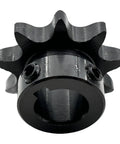 Heavy Duty ANSI 40 Roller Chain Sprocket Type B With Five Eighth Inch Bore Nine Teeth For 40 Chain Half Inch Pitch, black metal sprocket