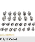 Top Notch Er16 Spring Collet Chuck For Cnc Milling Lathe Machines Offering Dead Nuts Accurate Clamping Heavy Duty Steel Build And Quick Spindle Tool Changing, 12-piece ER11/16 collet set with precision ≤0.008mm.