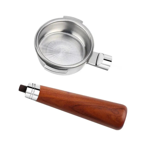 Pull That Perfect Shot With This 58mm Bottomless Portafilter Featuring Two Heavy Duty Filter Baskets And A Straight Up Comfy Wood Handle.