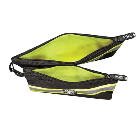 Open Tradesman Pro High Visibility Tool Bag With 42 Pockets, Stay Open Top, Detachable Shoulder Strap for carpenters and electricians.