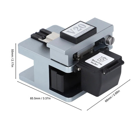 Jiawu Portable Optical Fiber Cleaver Machine Precision Tungsten Steel Blade Cutter For Cable Assembly side view with dimensions.