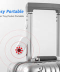 Pocket Hidden Camera Detector For Home And Travel Family Privacy Shield with suitcase, emphasizing compact design.