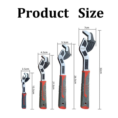 Self Locking Speed Wrench With Tri Grip Jaw And Universal Adjustable Shank For 6 8 10 12 Inch Quick Pipe Vise Size Comparison