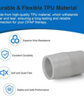 CPAP Tube Adapter For DreamStation 2 And DreamStation Go MicroFlex Tubing Connector Universal Mask Compatibility Lets You Use Any Standard CPAP Mask Easy Fit For DreamStation 2 Accessories Not For Original DreamStation, TPU adapter close-up
